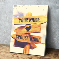 Custom Personalized Direction of Love Canvas Set
