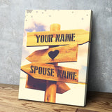Custom Personalized Direction of Love Canvas Set