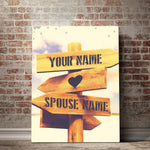 Custom Personalized Direction of Love Canvas Set
