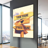 Custom Personalized Direction of Love Canvas Set