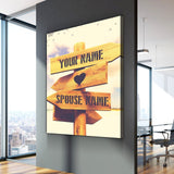 Custom Personalized Direction of Love Canvas Set