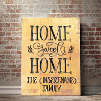 Custom Personalized Home Sweet Home Canvas Set